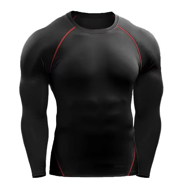 Camiseta de Manga Longa Compressora Masculina - Camiseta Elástica para Treinamento, Academia e Corrida