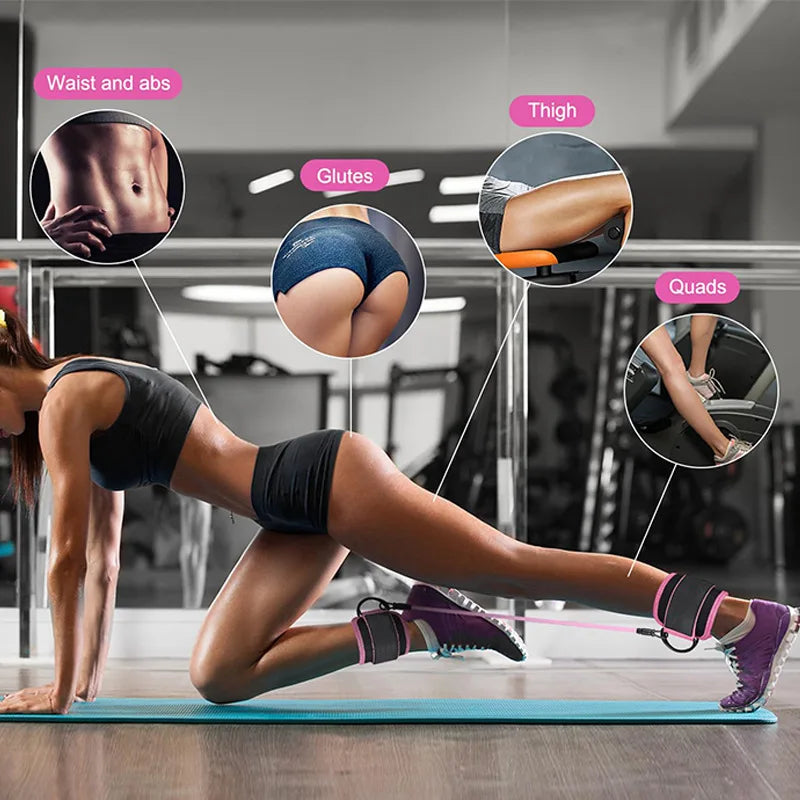 Tornozeleira de Treino Ajustável - Strap com D-Ring, Suporte para Pernas, Exercícios de Força, Polia, Segurança para Academia e Abdução