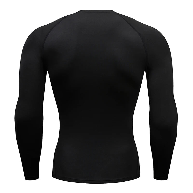 Camisa de Compressão Masculina para Corrida – T-shirt de Manga Longa, Ideal para Academia e Treinos, Suéter de Corrida, Roupa Esportiva Masculina, Camisa Atlética para Jogging