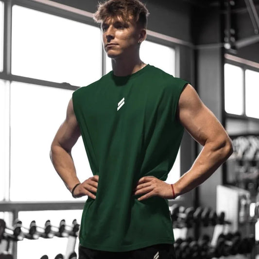 Regata Masculina Fitness de Verão - T-shirt Sem Mangas Respirável e Secagem Rápida