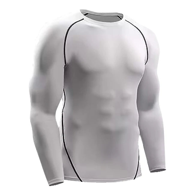 Camiseta de Manga Longa Compressora Masculina - Camiseta Elástica para Treinamento, Academia e Corrida