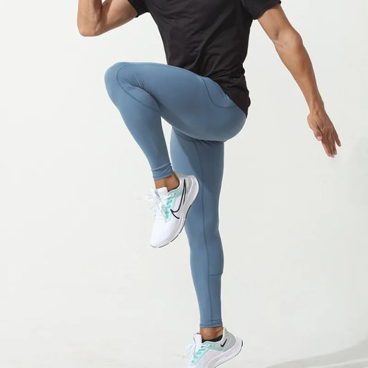 Calças de Compressão Masculinas Dry Fit para Corrida – Leggings de Academia com Bolso para Celular, Calças de Treinamento, Roupas Esportivas para Fitness