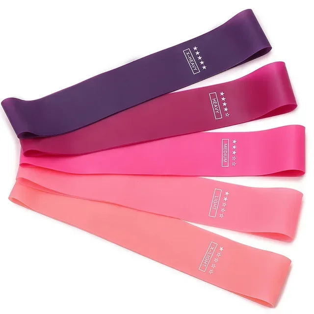 Faixas de Resistência Portáteis para Fitness - Bandas Elásticas de Borracha para Yoga, Pilates, Crossfit e Treinamento de Força (Mulheres)
