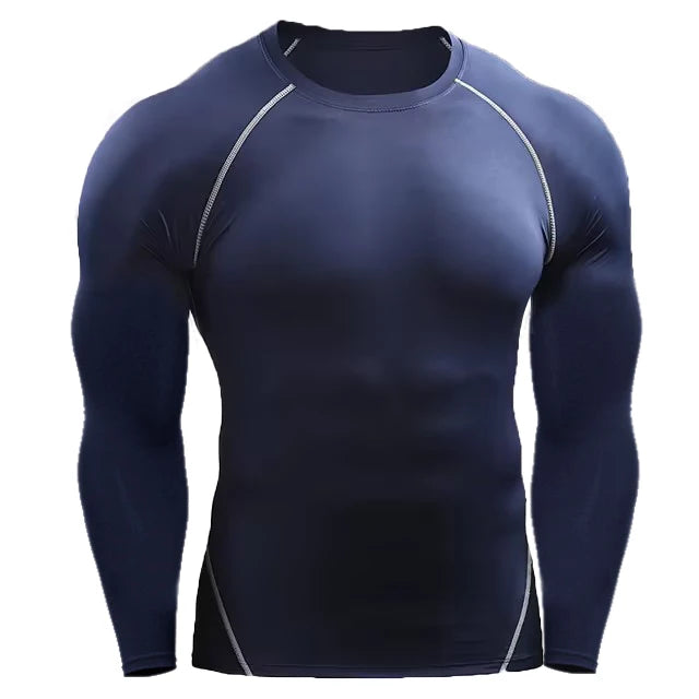 Camiseta de Manga Longa Compressora Masculina - Camiseta Elástica para Treinamento, Academia e Corrida
