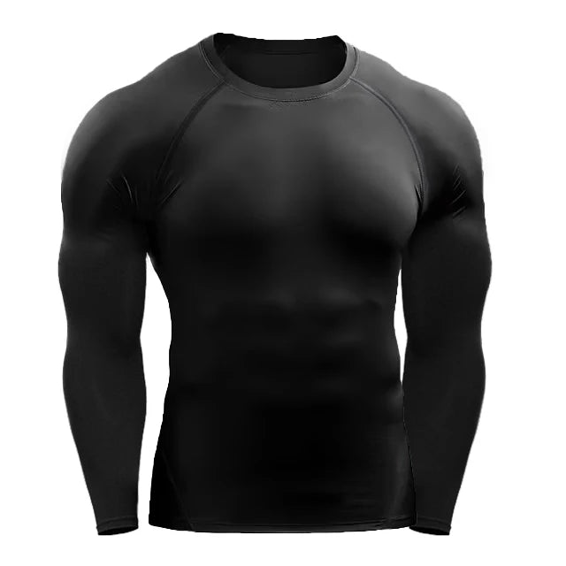 Camiseta de Manga Longa Compressora Masculina - Camiseta Elástica para Treinamento, Academia e Corrida