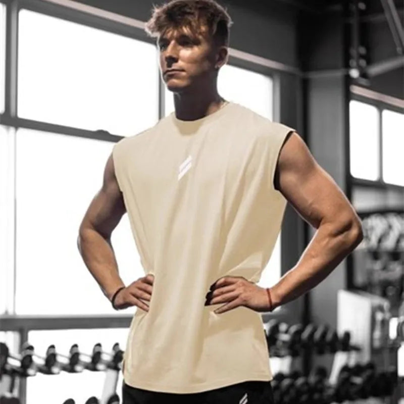 Regata Masculina Fitness de Verão - T-shirt Sem Mangas Respirável e Secagem Rápida