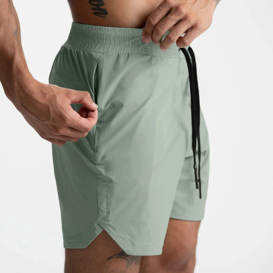 Bermuda Masculina 2025 - Woven de Secagem Rápida, Cor Sólida, Casual e Confortável para Corrida e Fitness