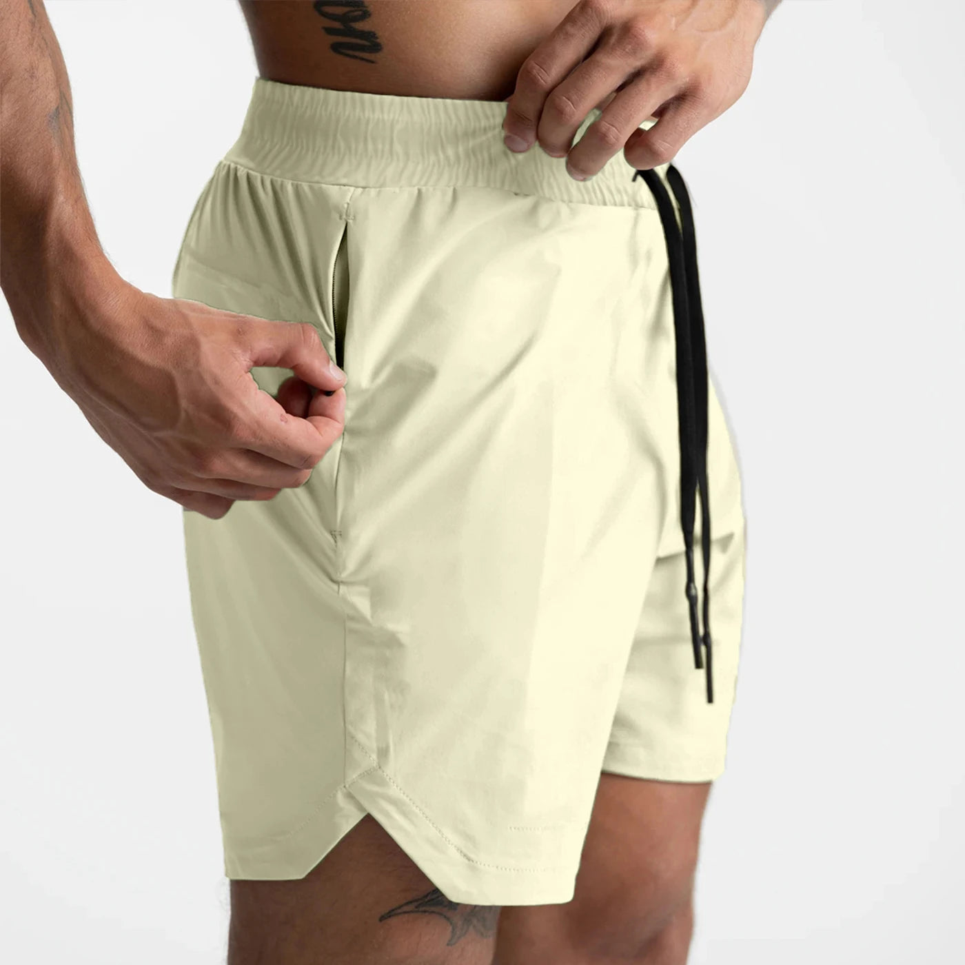 Bermuda Masculina 2025 - Woven de Secagem Rápida, Cor Sólida, Casual e Confortável para Corrida e Fitness