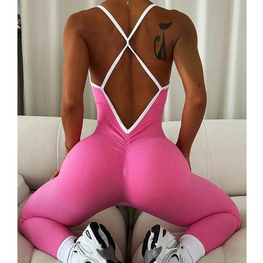 Macacão Esportivo Feminino Cloud Rise Girls Rosa – Peça Única para Corrida, Treino, Academia, Yoga e Fitness