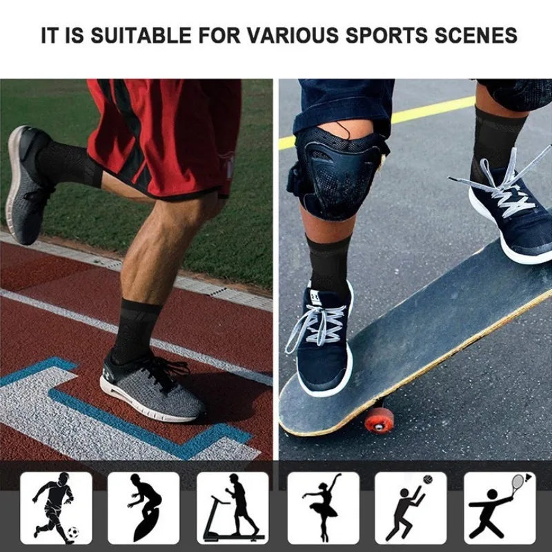 Tornozeleira Esportiva - Bandagem Compressiva, Suporte para Tornozelo, Cinta Elástica, Proteção para Esportes e Academia