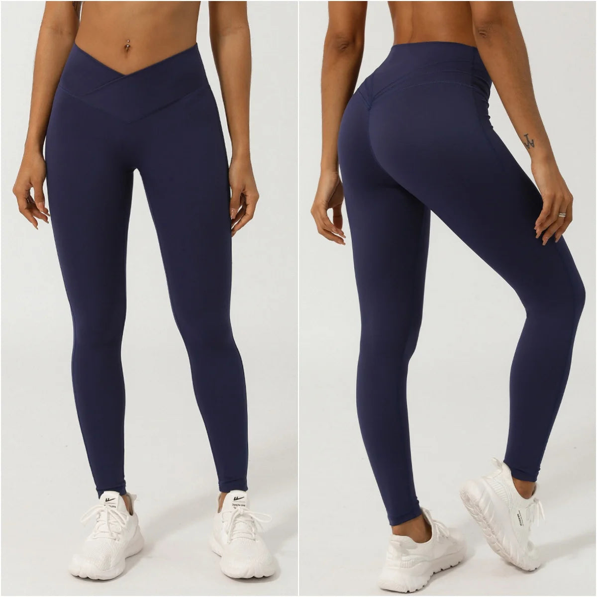 Legging Feminina Seamless - Cintura Alta V Cross, Levanta Bumbum, Secagem Rápida, Fitness, Yoga e Corrida
