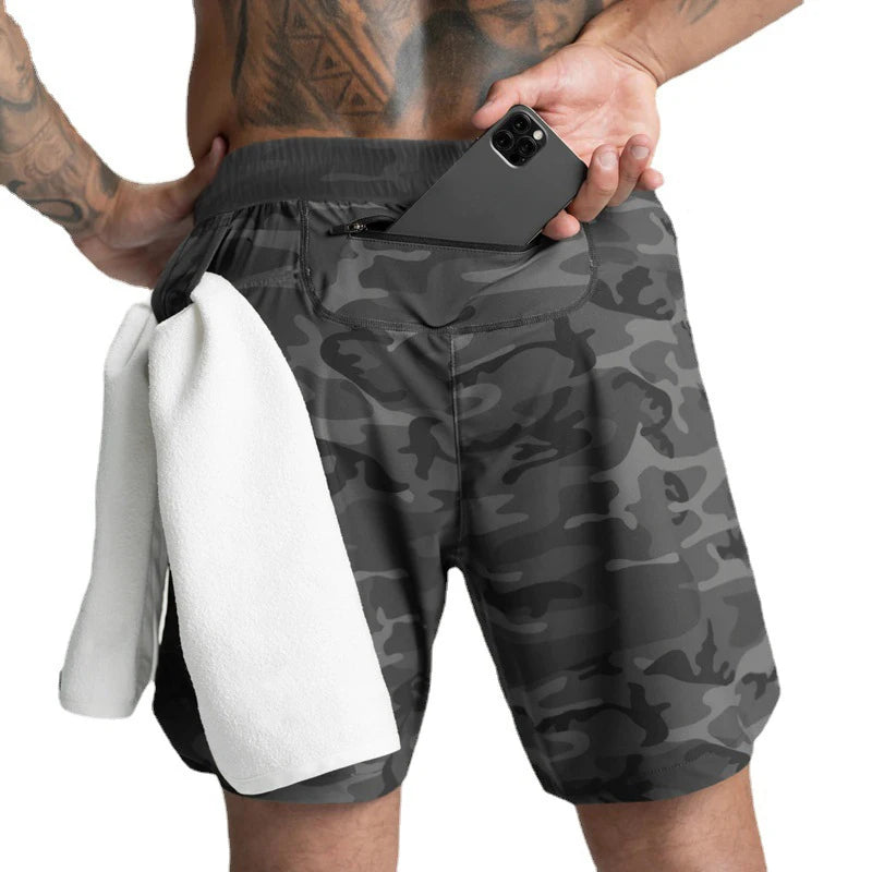 Bermuda Masculina 2025 - Woven de Secagem Rápida, Cor Sólida, Casual e Confortável para Corrida e Fitness