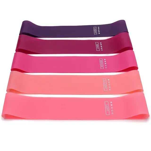 Faixas de Resistência Portáteis para Fitness - Bandas Elásticas de Borracha para Yoga, Pilates, Crossfit e Treinamento de Força (Mulheres)