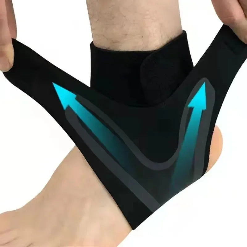 Tornozeleira Ajustável de Compressão - Suporte Respirável para Entorses, Lesões Esportivas, Fitness e Corrida