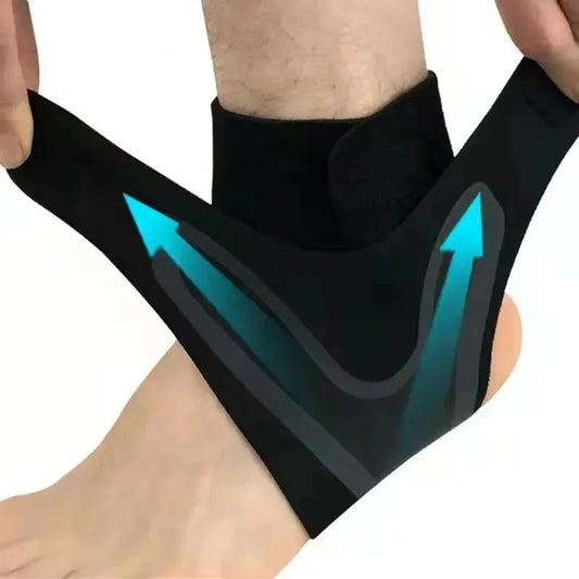 Tornozeleira Ajustável de Compressão - Suporte Respirável para Entorses, Lesões Esportivas, Fitness e Corrida