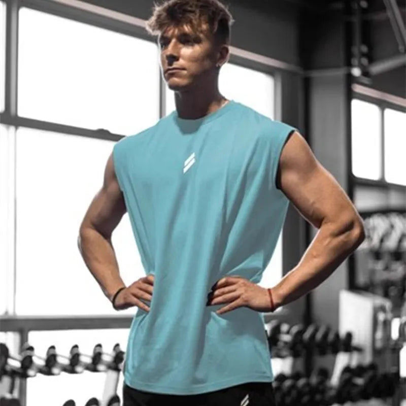 Regata Masculina Fitness de Verão - T-shirt Sem Mangas Respirável e Secagem Rápida