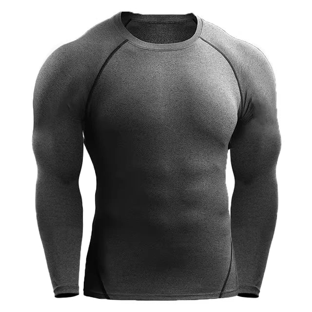 Camiseta de Manga Longa Compressora Masculina - Camiseta Elástica para Treinamento, Academia e Corrida