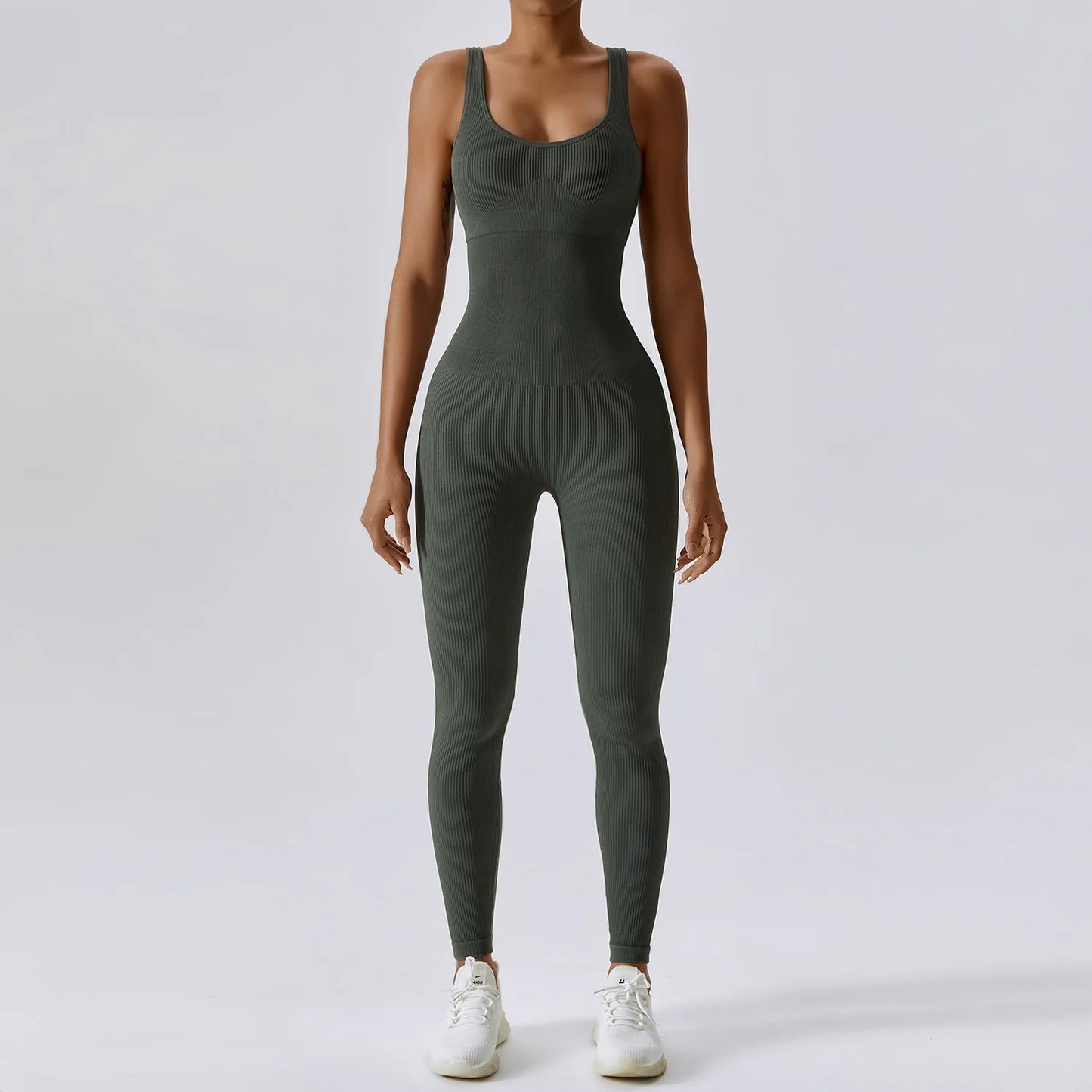 Macacão Fitness Seamless de Primavera - Yoga, Dança, Compressão Abdominal, Treino e Esportes