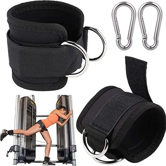 Tornozeleira de Treino Ajustável - Strap com D-Ring, Suporte para Pernas, Exercícios de Força, Polia, Segurança para Academia e Abdução