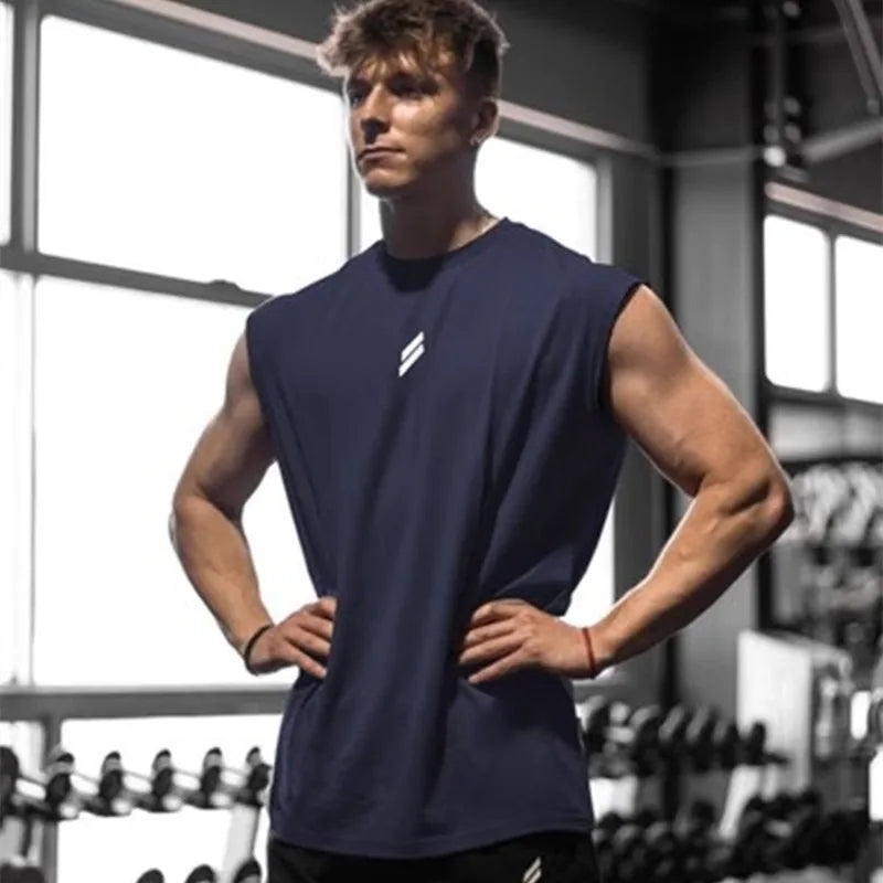 Regata Masculina Fitness de Verão - T-shirt Sem Mangas Respirável e Secagem Rápida