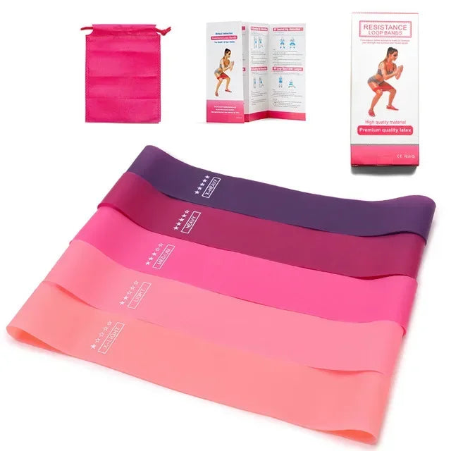 Faixas de Resistência Portáteis para Fitness - Bandas Elásticas de Borracha para Yoga, Pilates, Crossfit e Treinamento de Força (Mulheres)