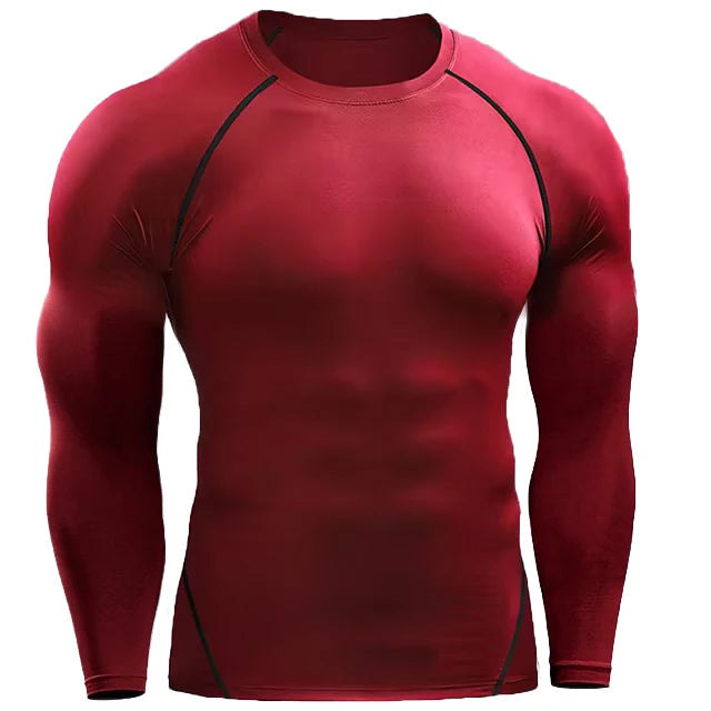 Camiseta de Manga Longa Compressora Masculina - Camiseta Elástica para Treinamento, Academia e Corrida