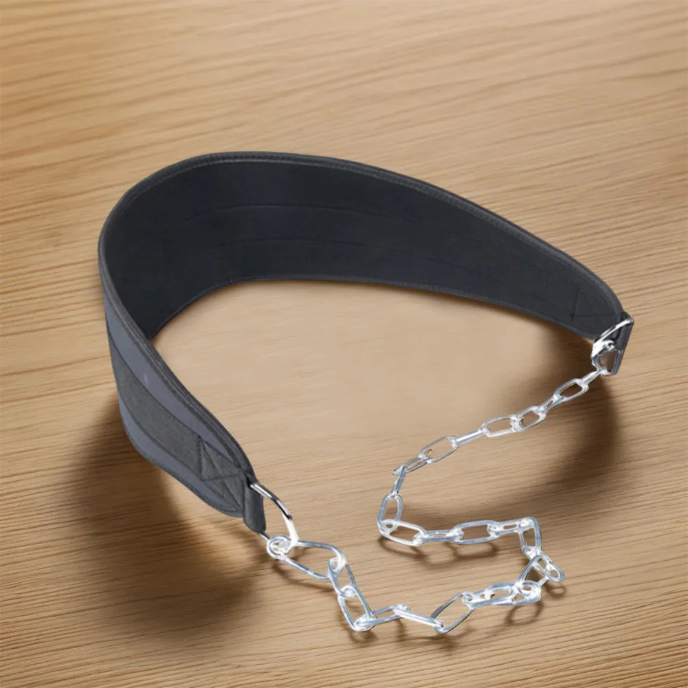 Cinto de Musculação com Corrente - Suporte para Barra Fixa, Paralelas, Agachamento e Treino de Força