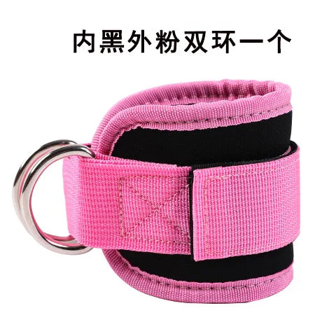 Tornozeleira de Treino Ajustável - Strap com D-Ring, Suporte para Pernas, Exercícios de Força, Polia, Segurança para Academia e Abdução