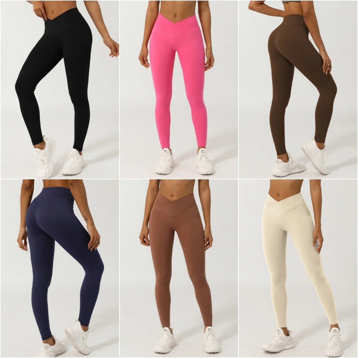 Legging Feminina Seamless - Cintura Alta V Cross, Levanta Bumbum, Secagem Rápida, Fitness, Yoga e Corrida