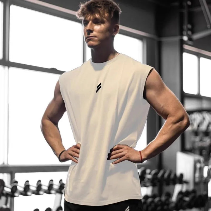 Regata Masculina Fitness de Verão - T-shirt Sem Mangas Respirável e Secagem Rápida