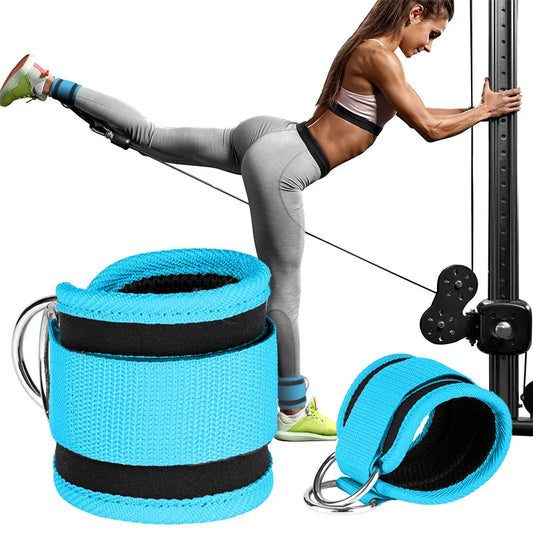 Tornozeleira de Treino Ajustável - Strap com D-Ring, Suporte para Pernas, Exercícios de Força, Polia, Segurança para Academia e Abdução